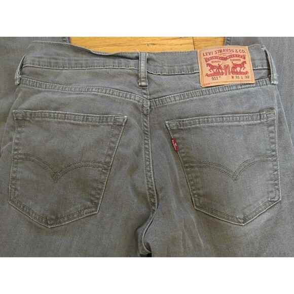 Levi's Jeans Men's 31 x 32  Gray 511 Slim Fit Stretch Denim Casual Pants EUC - Picture 8 of 9